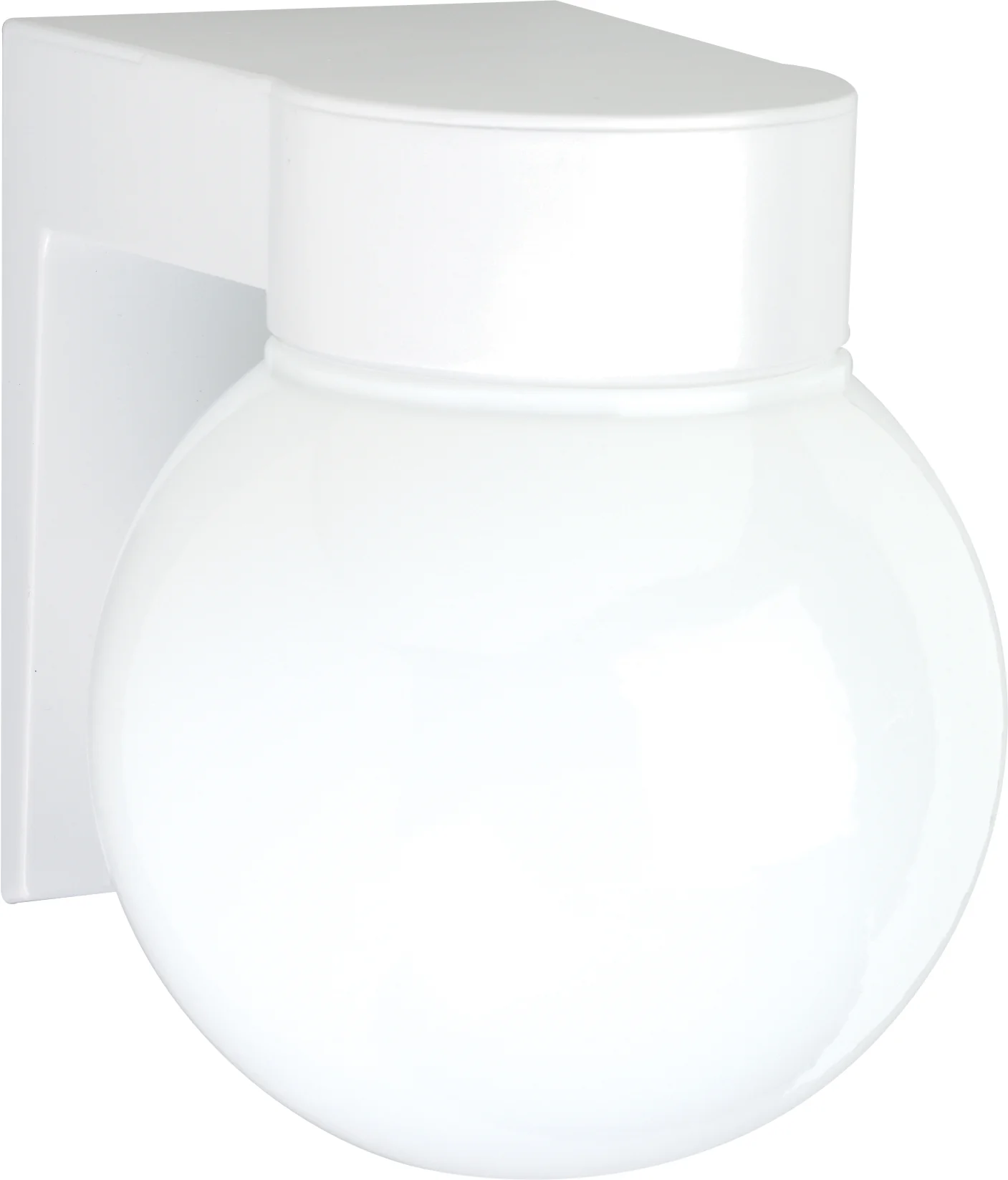 Nuvo 1-Light 8" Outdoor Wall Light w/ White Glass Globe in White Finish