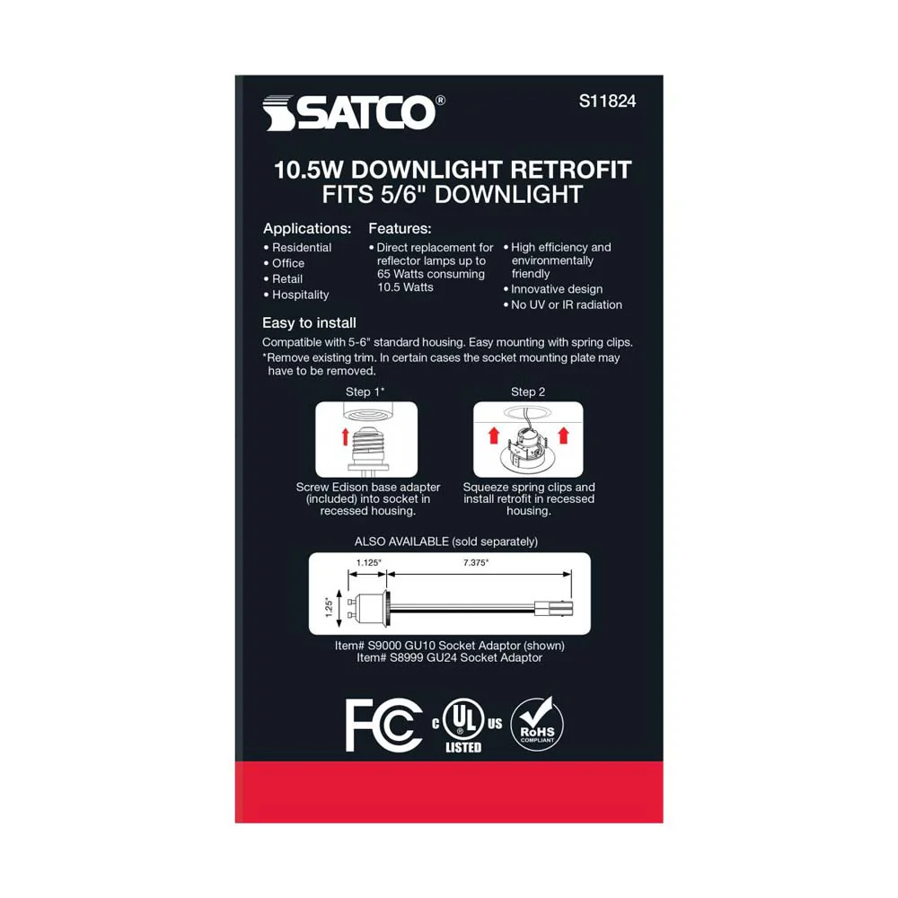 10.5w LED Directional Retrofit Downlight 5-6 in. CCT Tunable 90 deg. 120v - Image 7
