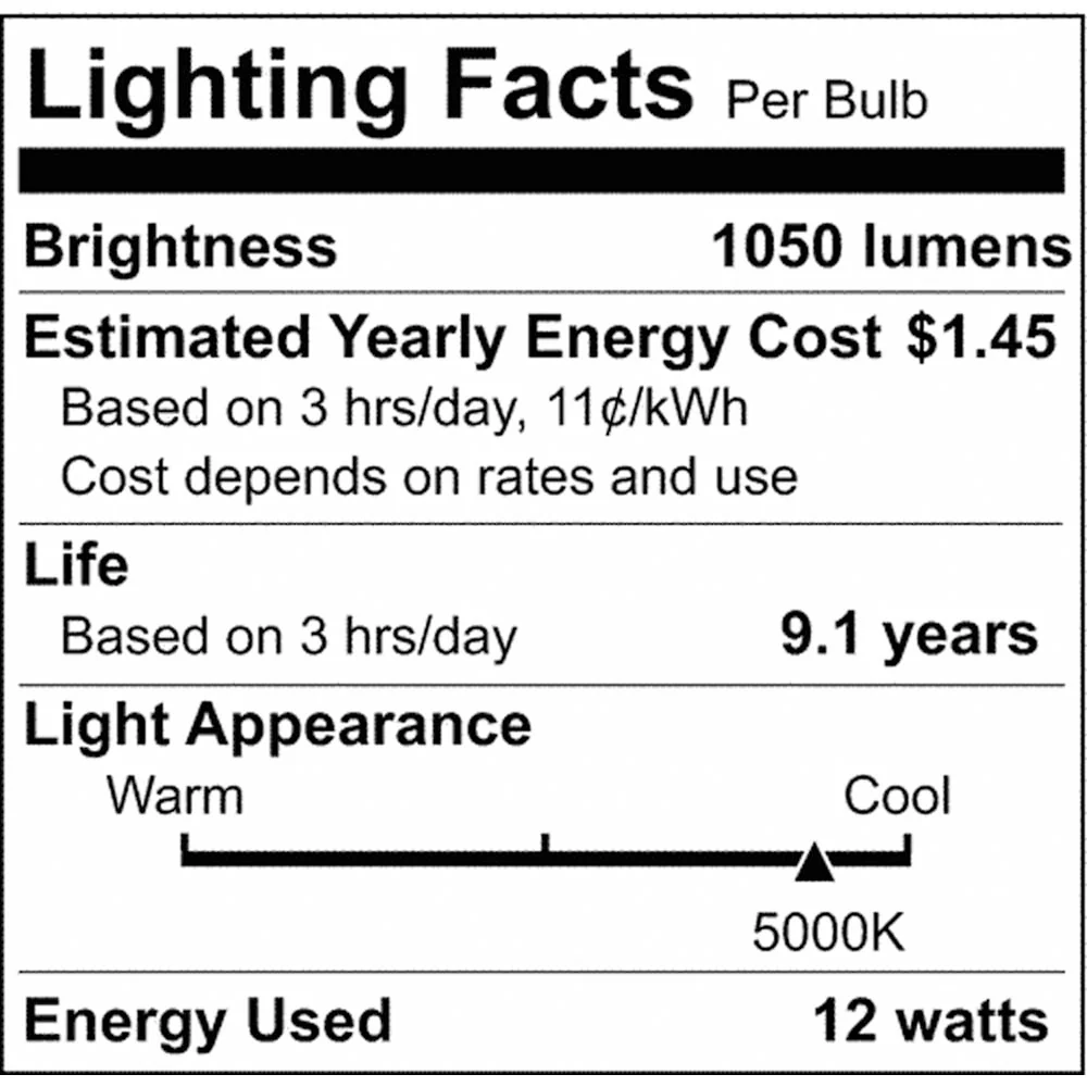 10Pk - 12W A19 LED 5000K E26 Medium base 220 deg. Beam Angle - 75W equiv - Image 4