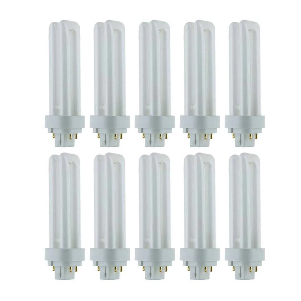 10Pk - SUNLITE 18w 6500K Daylight G24q-2 PLD 4-Pin Double U-Shaped Tube Lamp