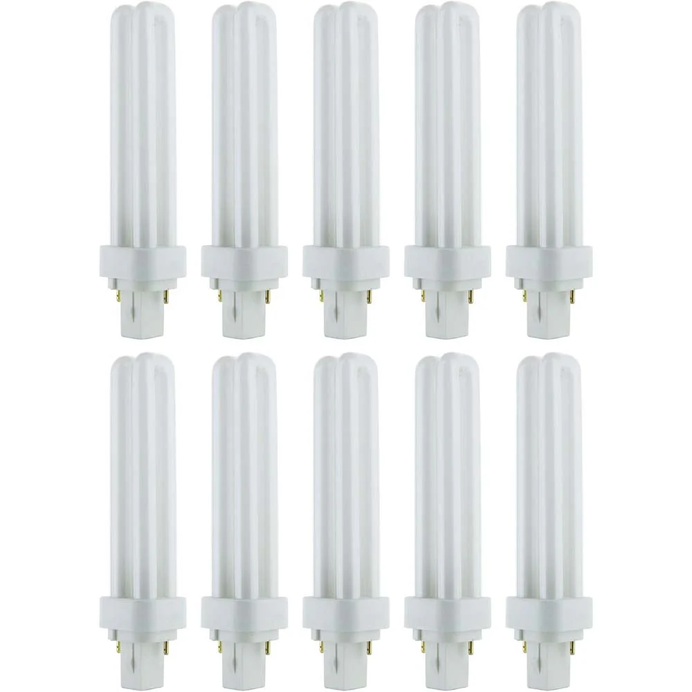 10Pk - Sunlite 26w 6500K Twin Tube Fluorescent PLD 2-Pin G24D-3 Base Bulb