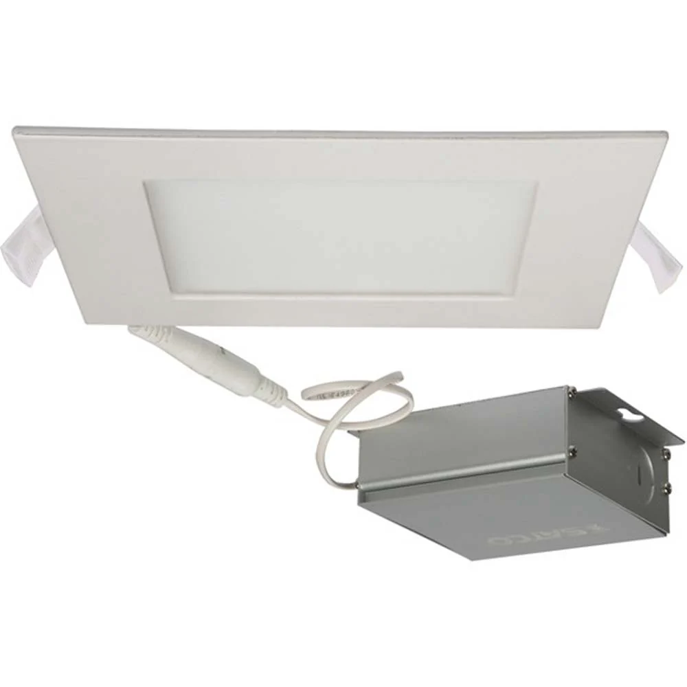 12 watt LED Direct Wire Downlight Edge-lit 6 inch 5000K 120 volt Dimmable Square Remote Driver
