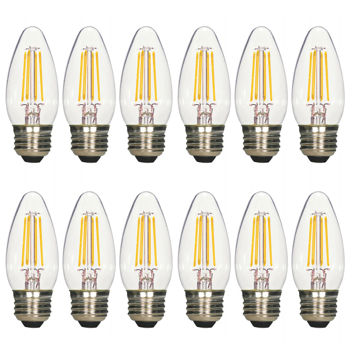12PK - 4.5w B11 Candle LED 2700K Medium Base Non-Dimmable - 40w equiv