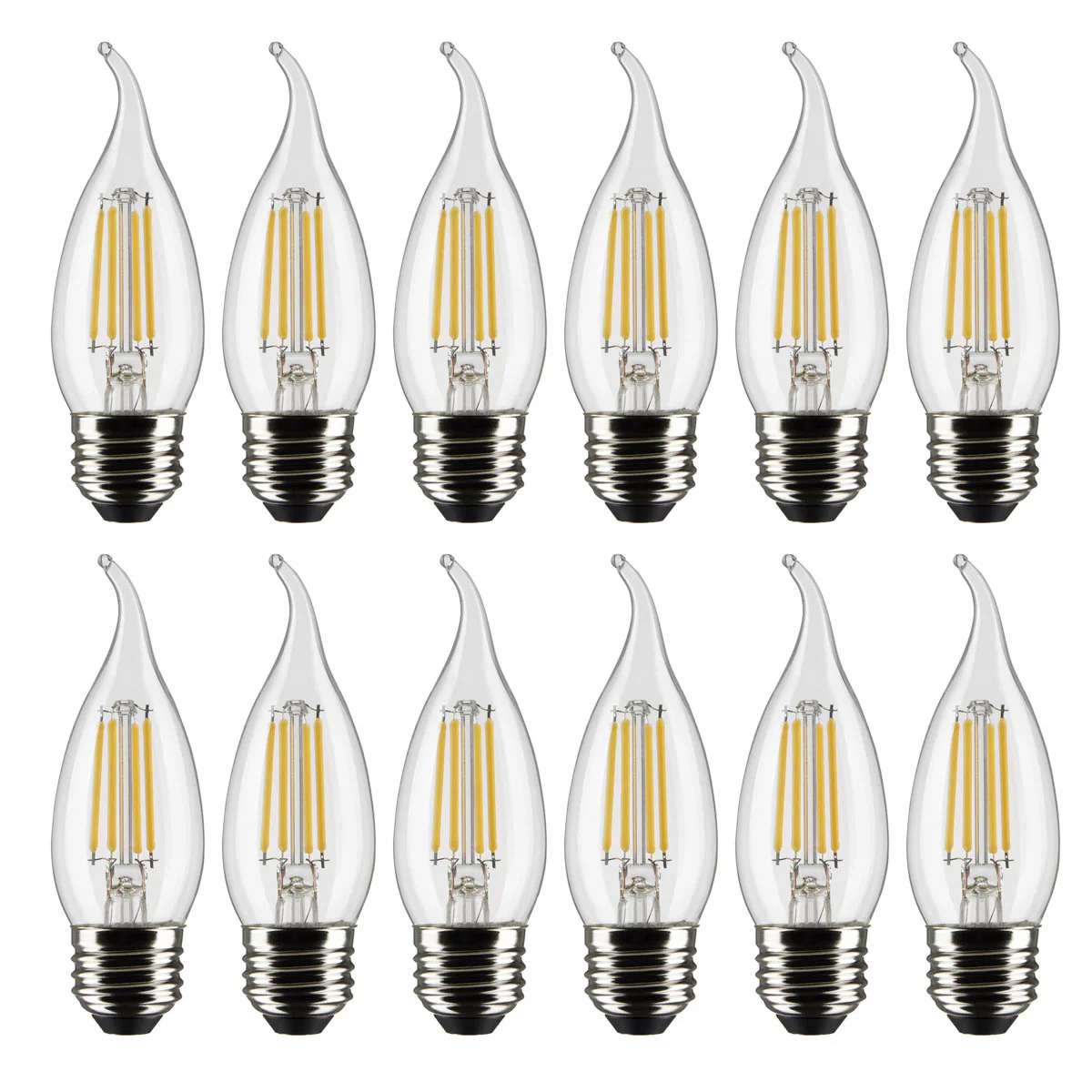 12PK - 4.5w CA11 Candle LED 2700K Medium Base Non-Dimmable - 40w equiv