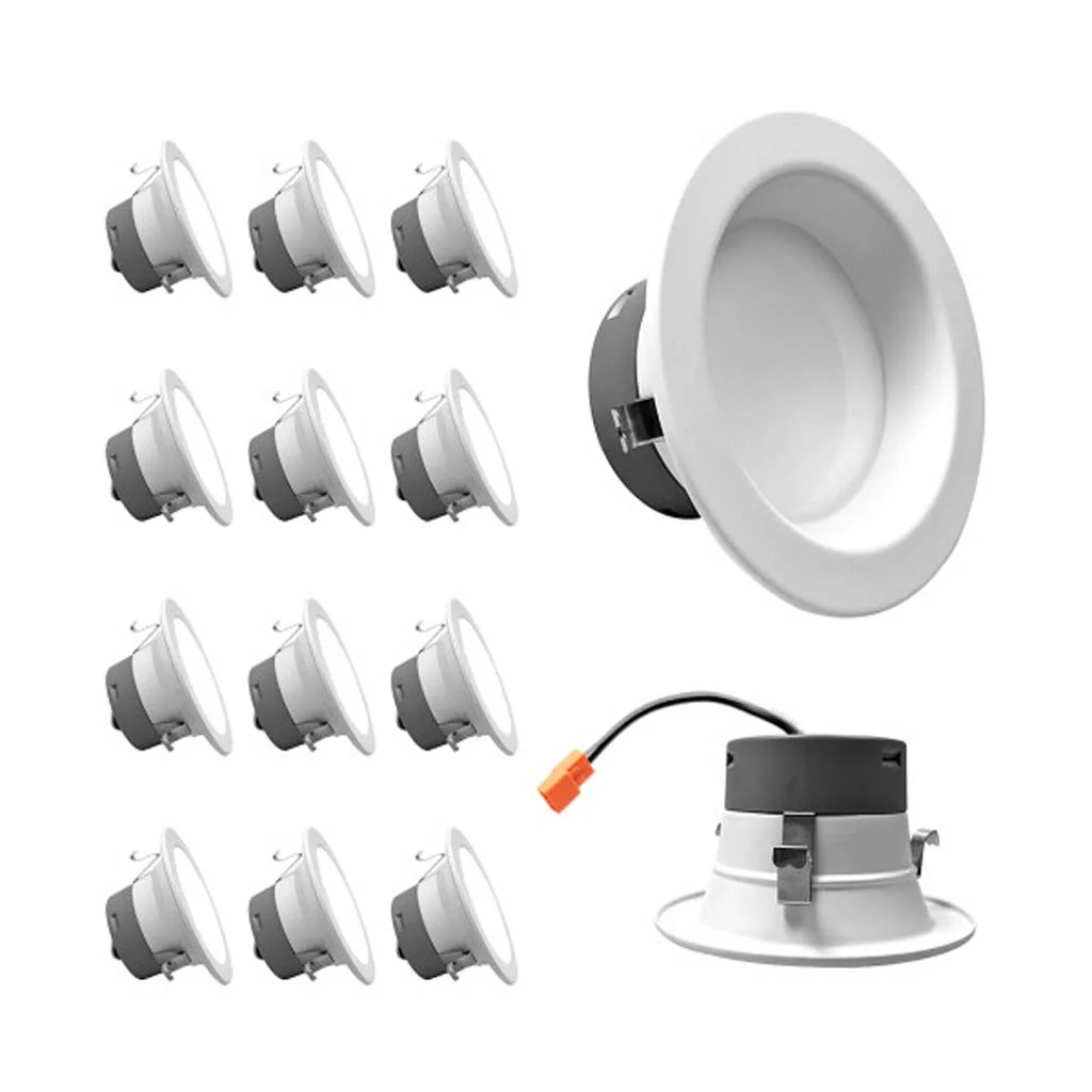 12Pk - Nicor 4-in White 3000K Recessed LED Downlight