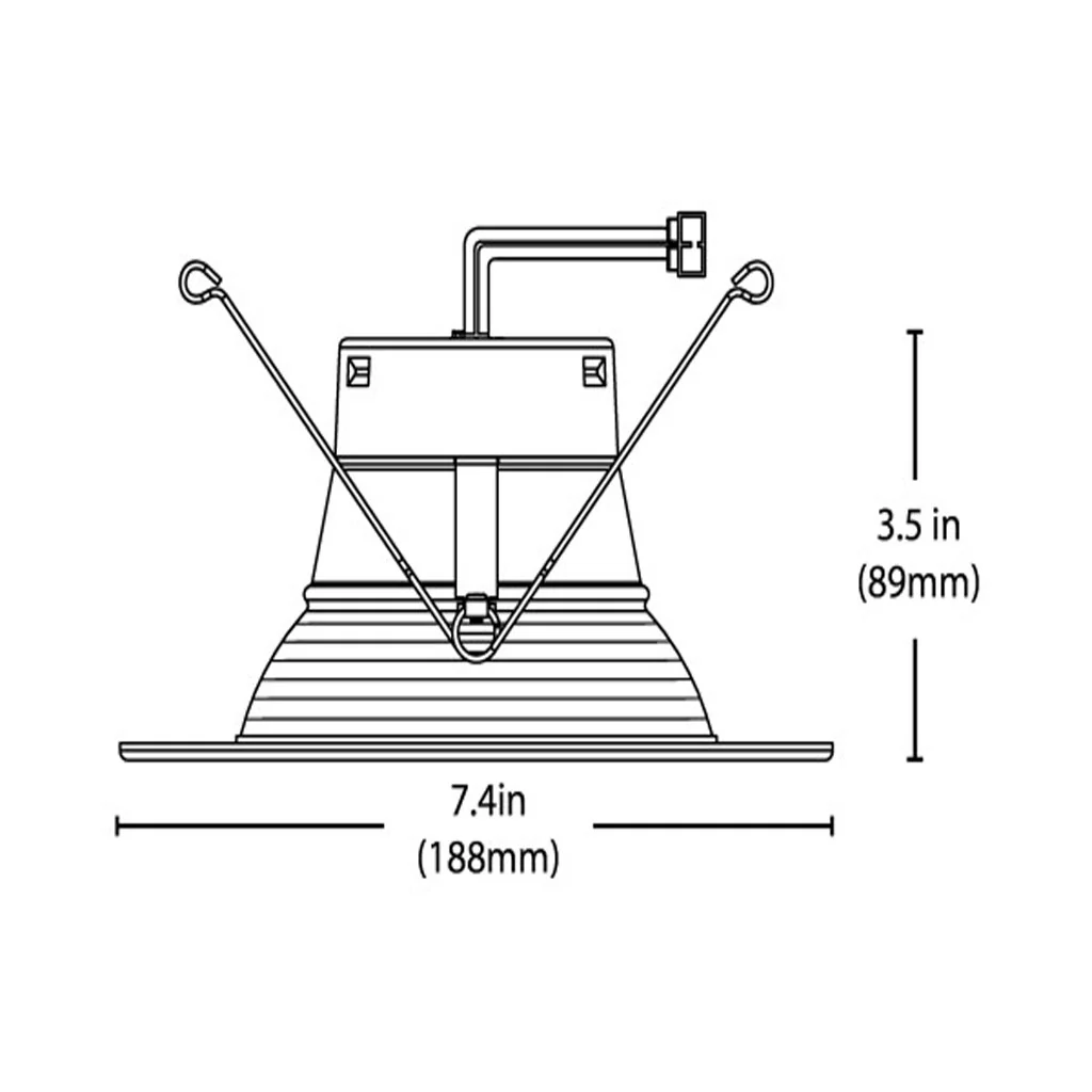 12Pk - Nicor 5/6-in White 3000K Recessed LED Downlight with Baffle - Image 2