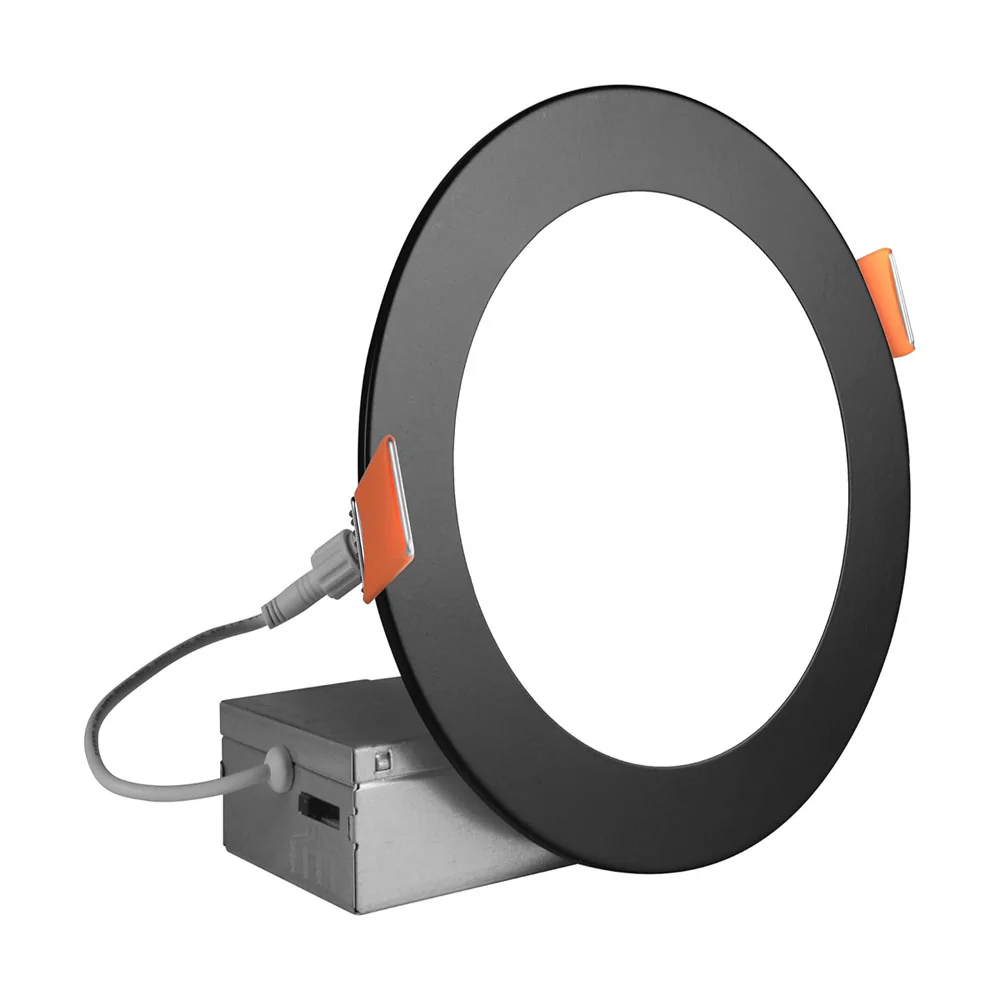 12PK - NICOR 6-in Black LED Canless Recessed Downlight