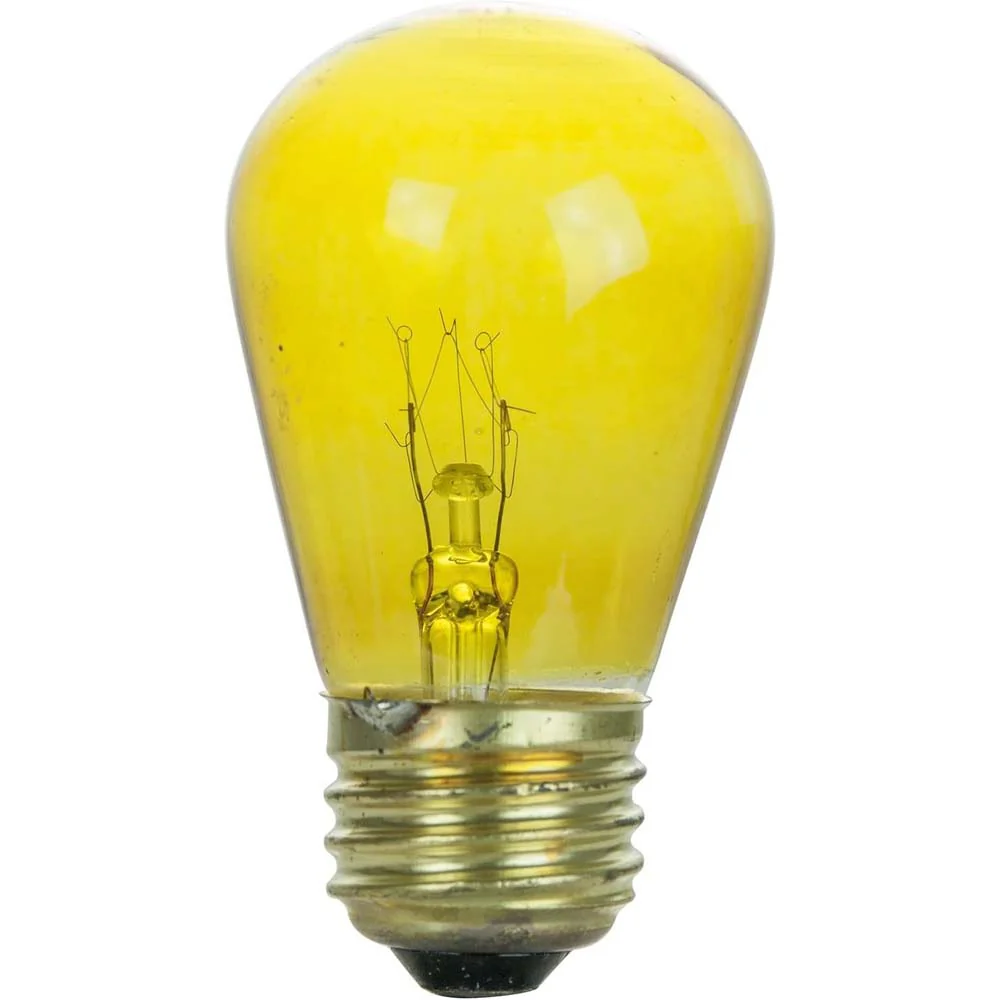 12Pk - Sunlite 11w S14 Incandescent E26 Base Dimmable Yellow Colored String Bulb - Image 2