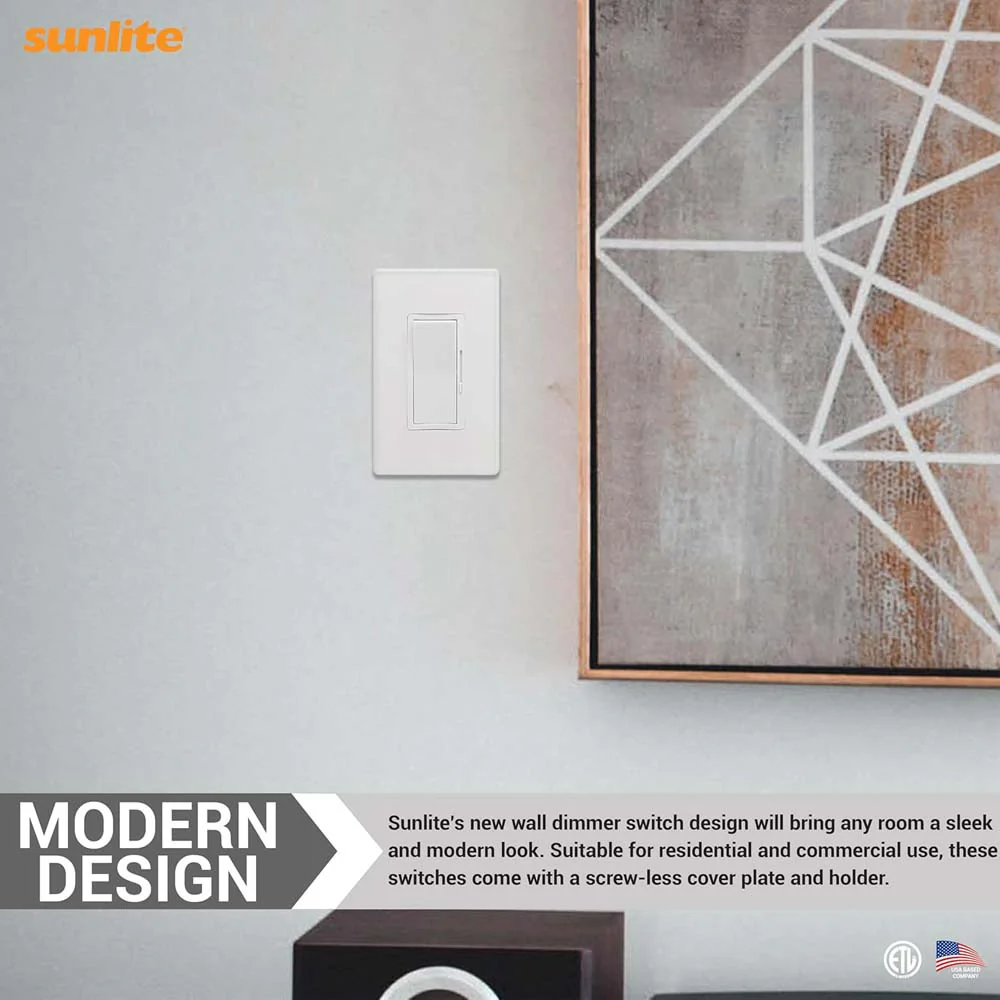 Sunlite 600W Max LED Slide Bar Triac Dimmer Switch 3-Way Switching 120v - Image 5