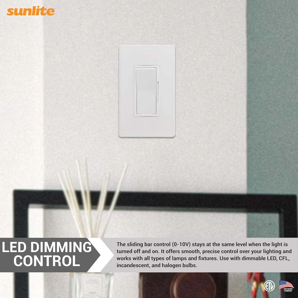 Sunlite 600W Max LED Slide Bar Triac Dimmer Switch 3-Way Switching 120v - Image 6