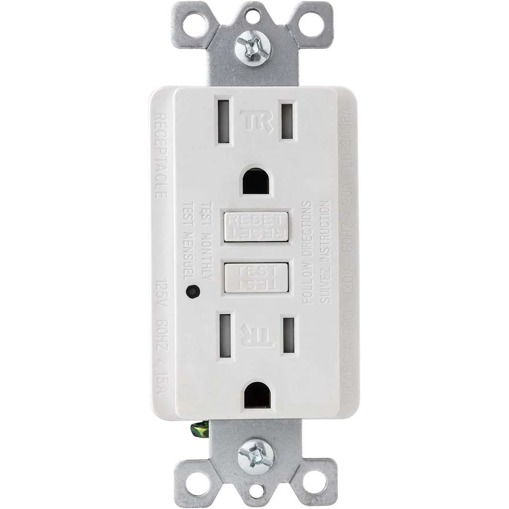 Sunlite E542 GFCI Duplex Outlet 15 Amp 120v Included LED Indicator Light