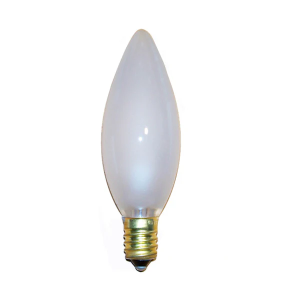 15w 120v Candelabra Base Torpedo Frost bulbs
