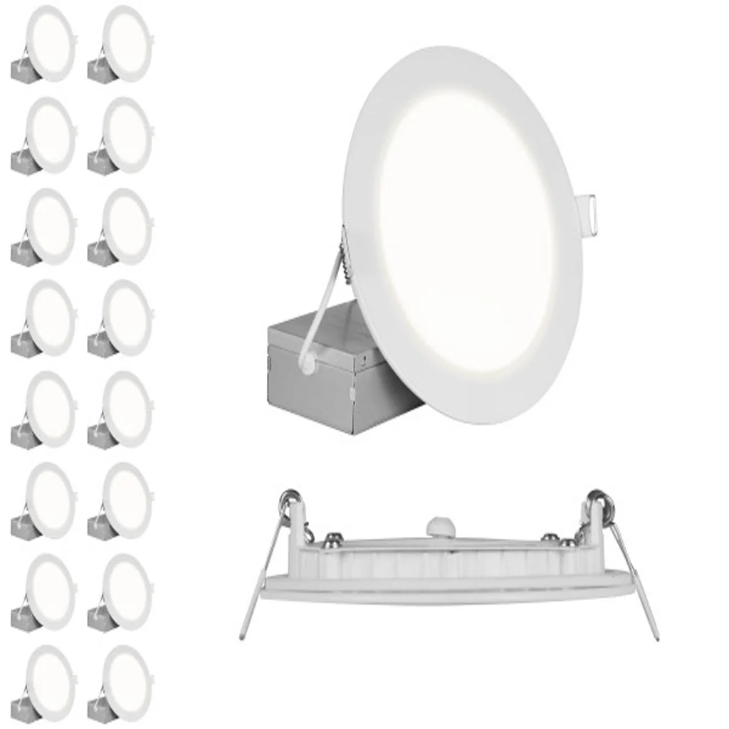 16Pk - Nicor 6-in Round White Canless 3000K LED Downlight