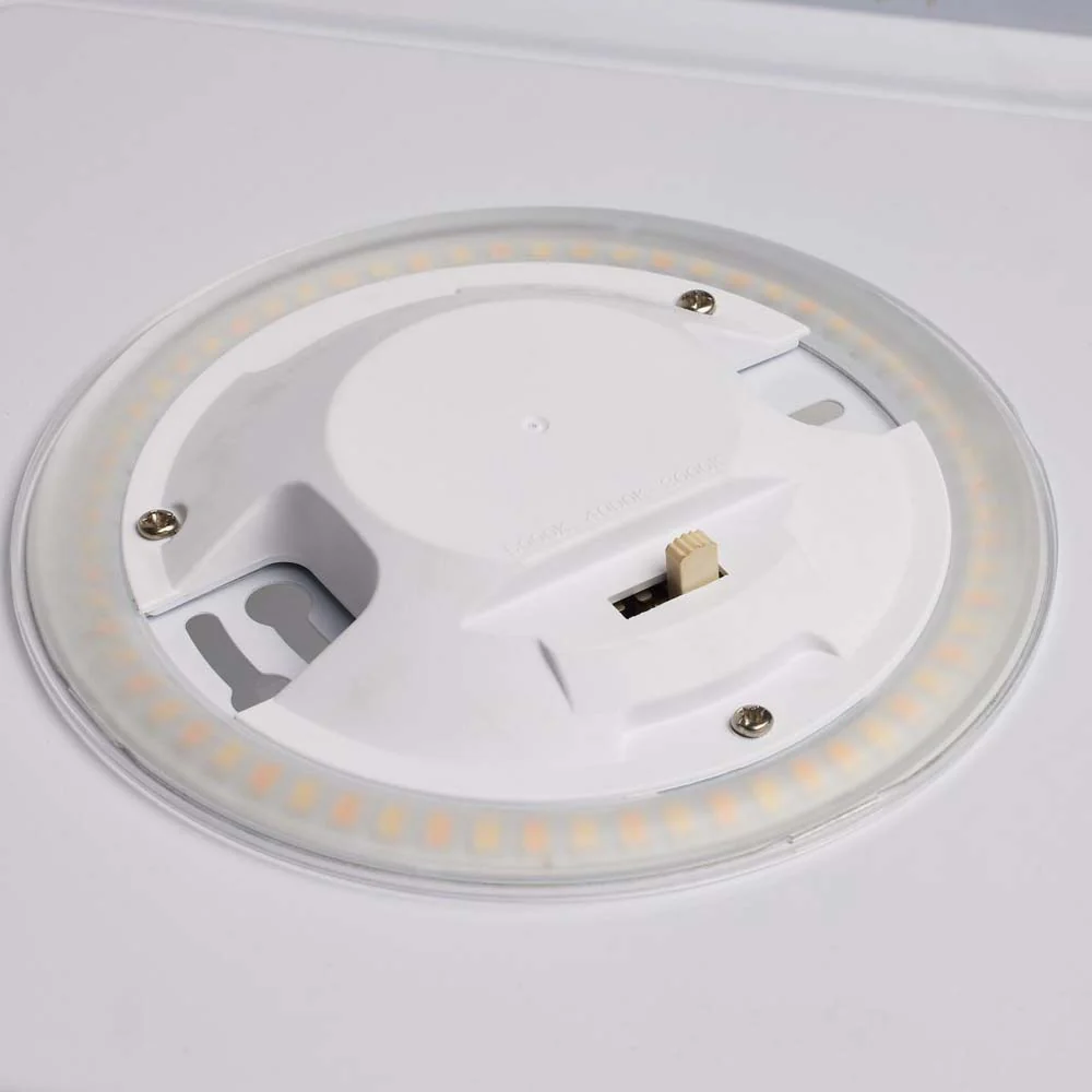 16w 11-in Square Acrylic LED Flush Mount Fixture CCT Selectable White Finish - Image 4