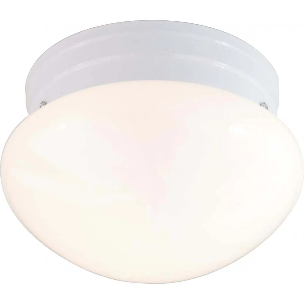 2-Light 10-in Flush Mount Medium White Mushroom in White Finish