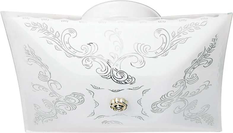 Nuvo 2-Light 12" Square Floral Flush Mount Ceiling Fixture in White Finish