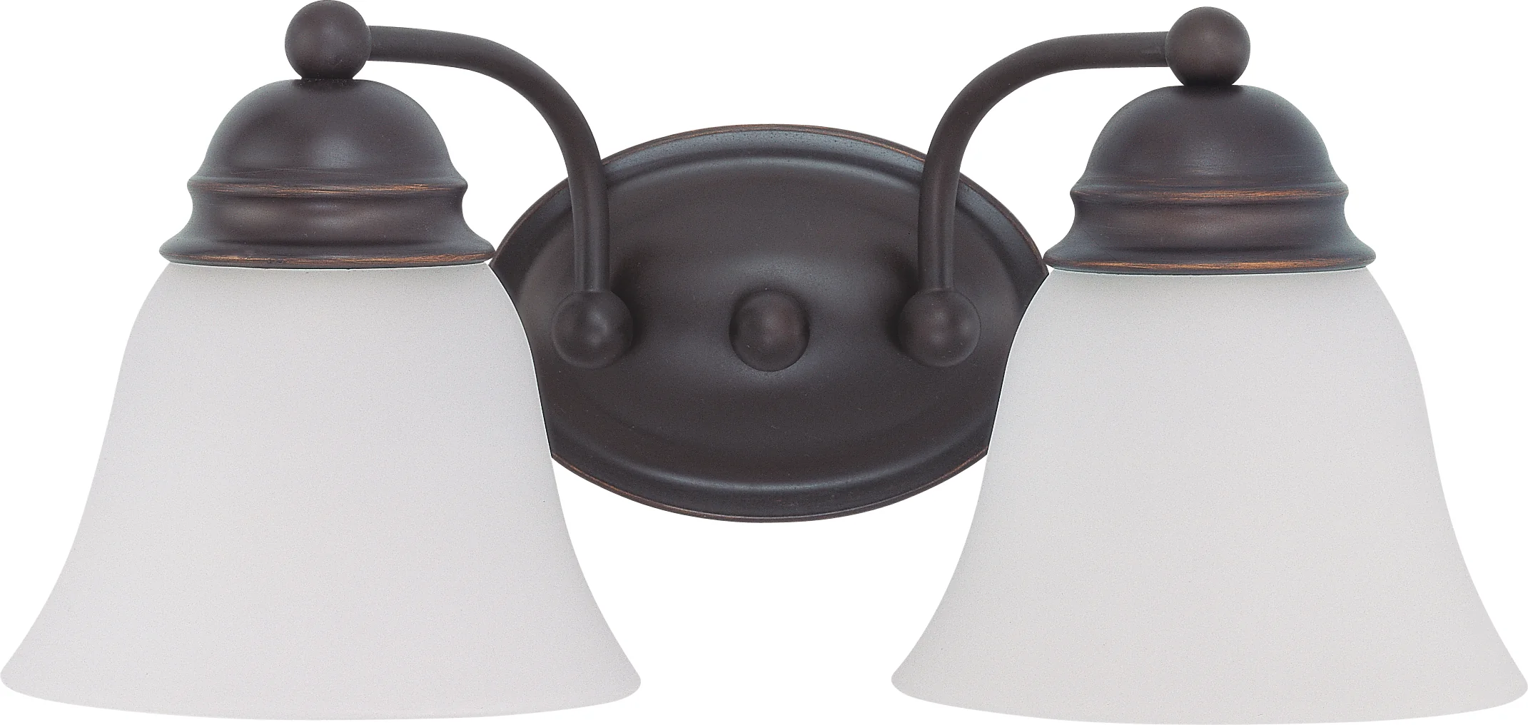 Nuvo 2-Light 15" Empire Vanity Fixture w/ Frosted White Glass in Bronze Finish
