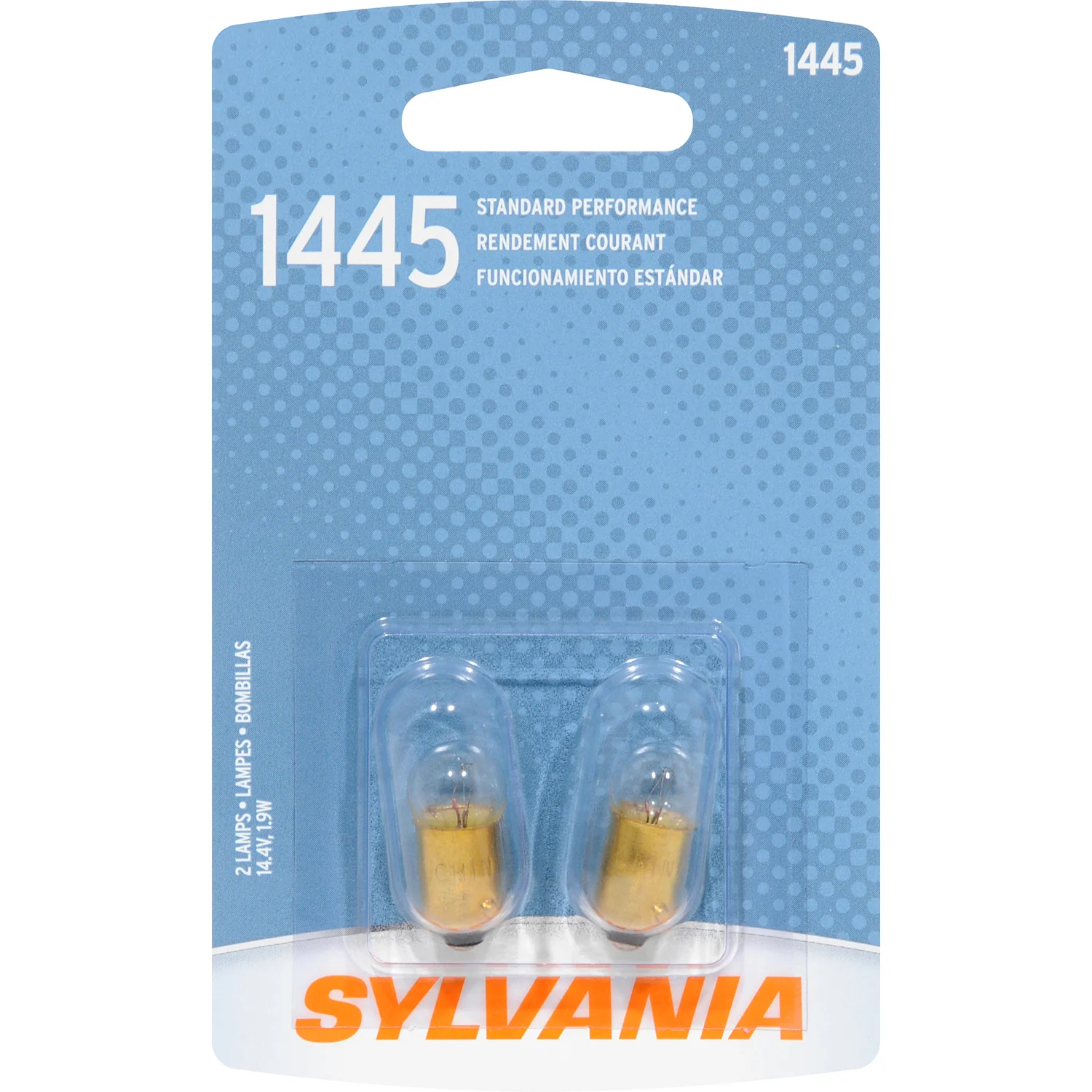 2-PK SYLVANIA 1445 Standard Automotive Light Bulb