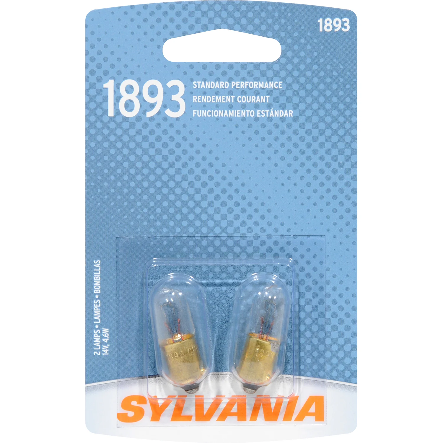 2-PK SYLVANIA 1893 Standard Automotive Light Bulb
