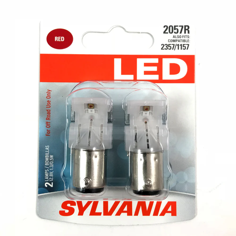 2-PK SYLVANIA 2057 Red LED Automotive Bulb