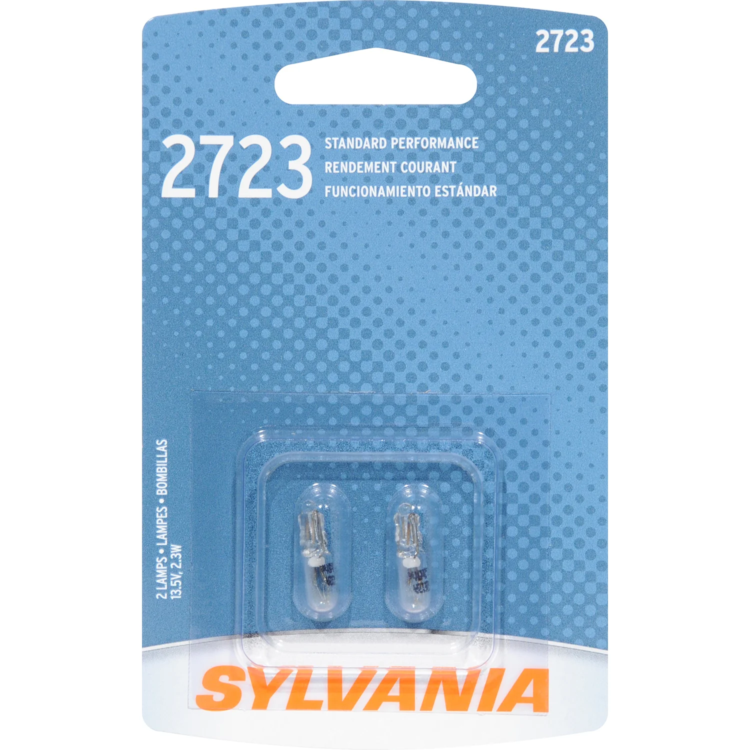2-PK SYLVANIA 2723 Standard Automotive Light Bulb