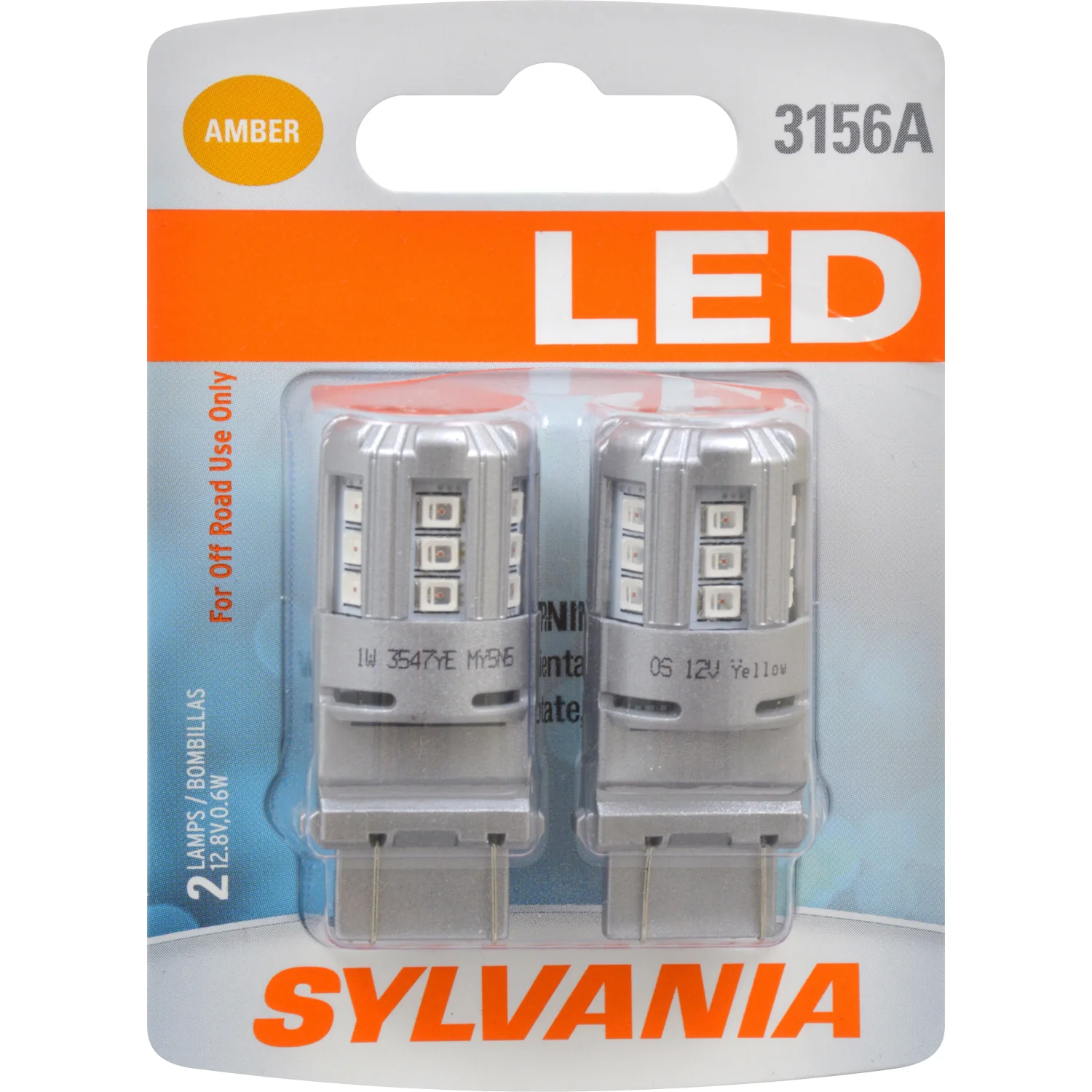 2-PK SYLVANIA 3156 Amber LED Automotive Bulb