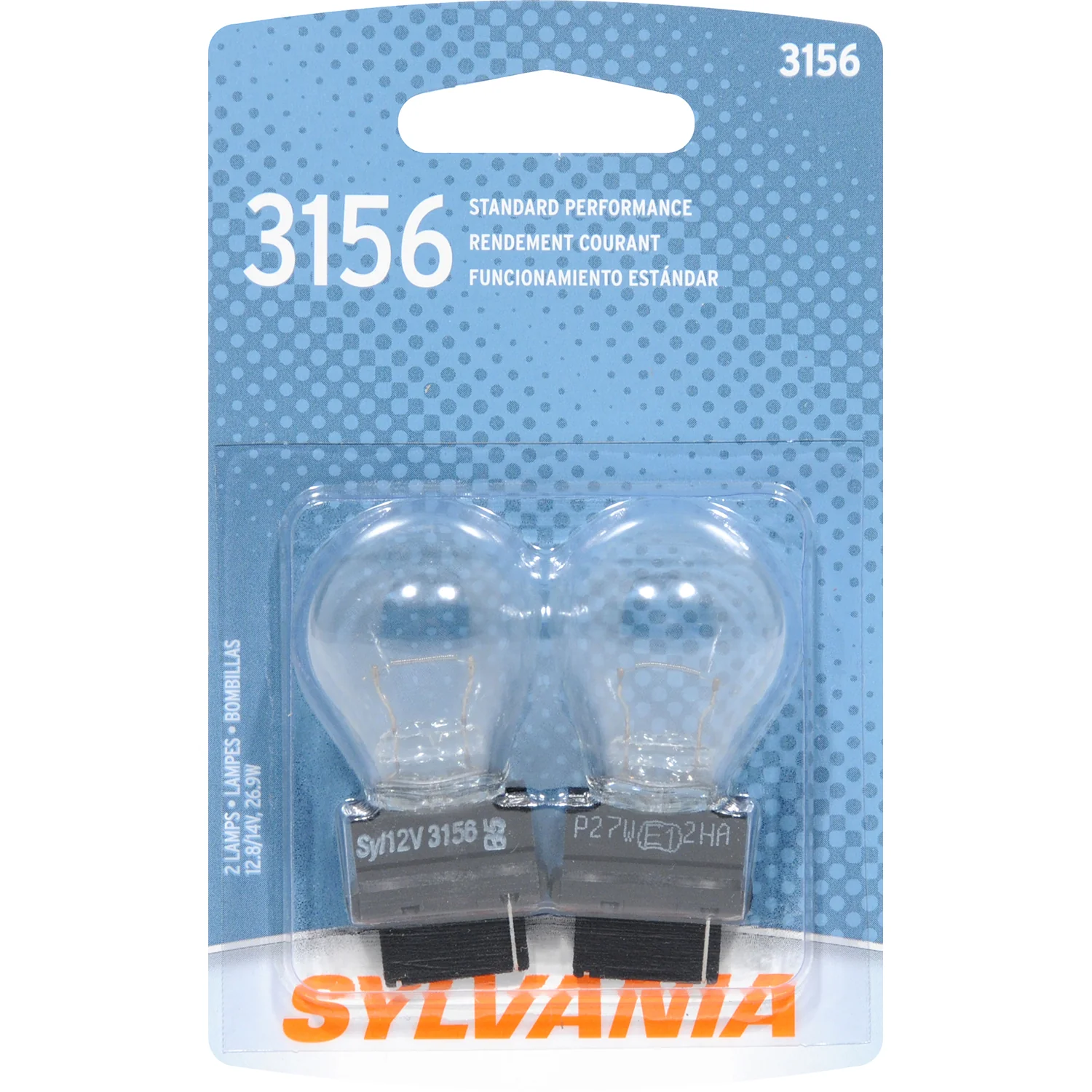 2-PK SYLVANIA 3156 Standard Automotive Light Bulb