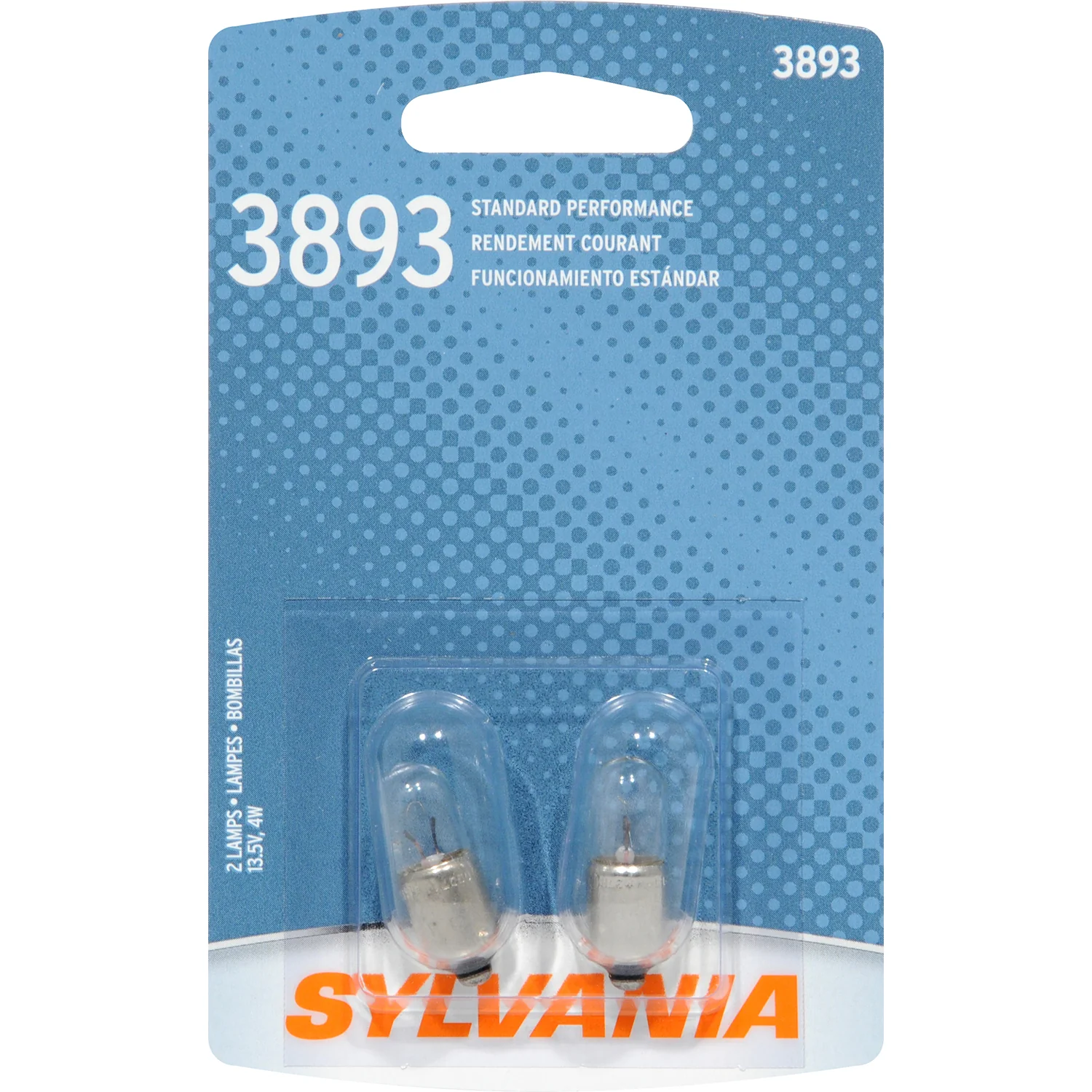 2-PK SYLVANIA 3893 Standard Automotive Light Bulb