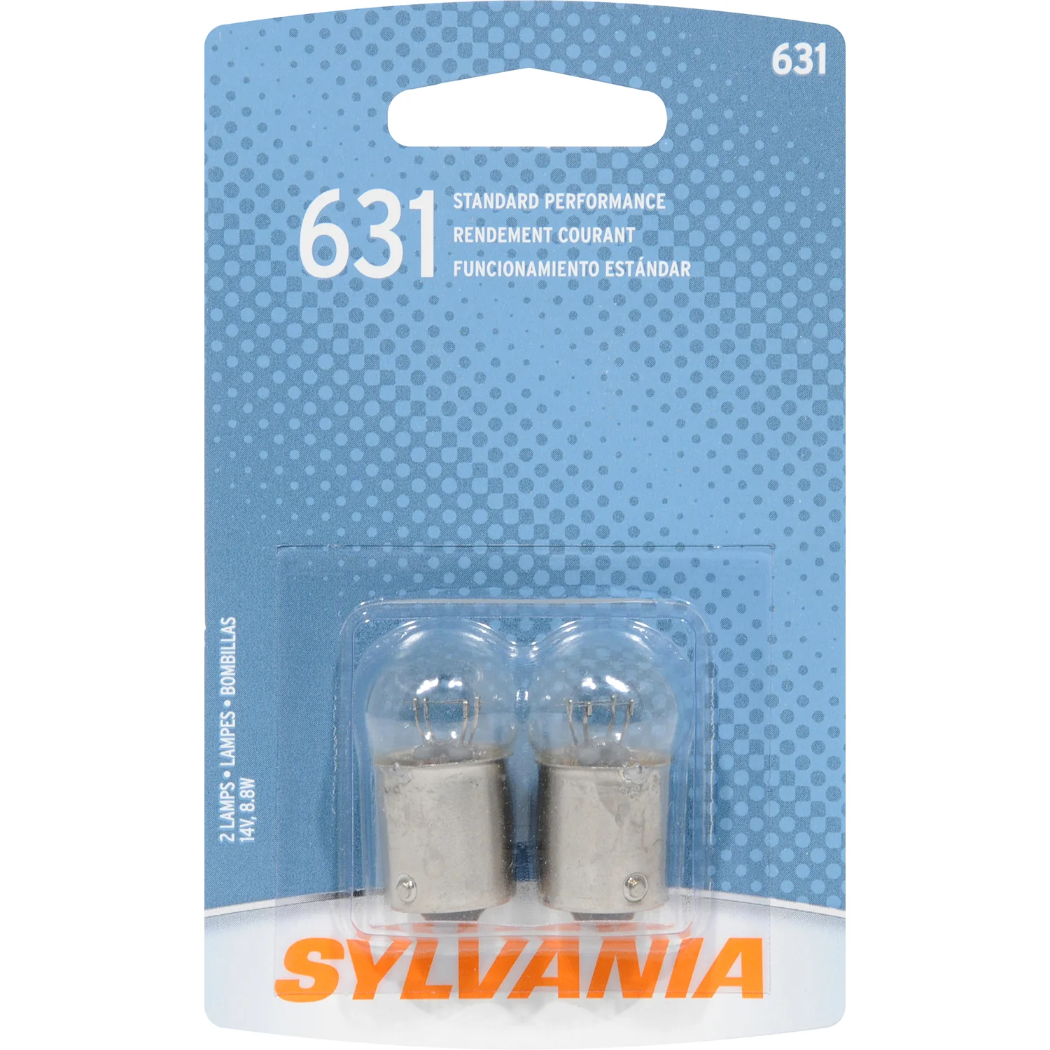 2-PK SYLVANIA 631 Standard Automotive Light Bulb