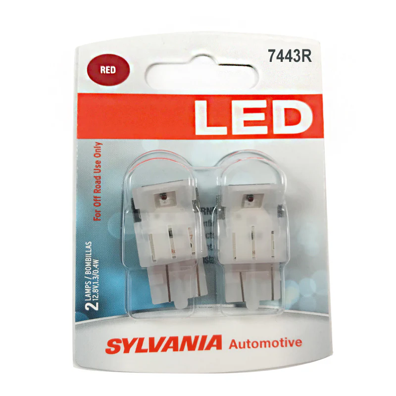 2-PK SYLVANIA 7443 T20 Red LED Automotive Bulb