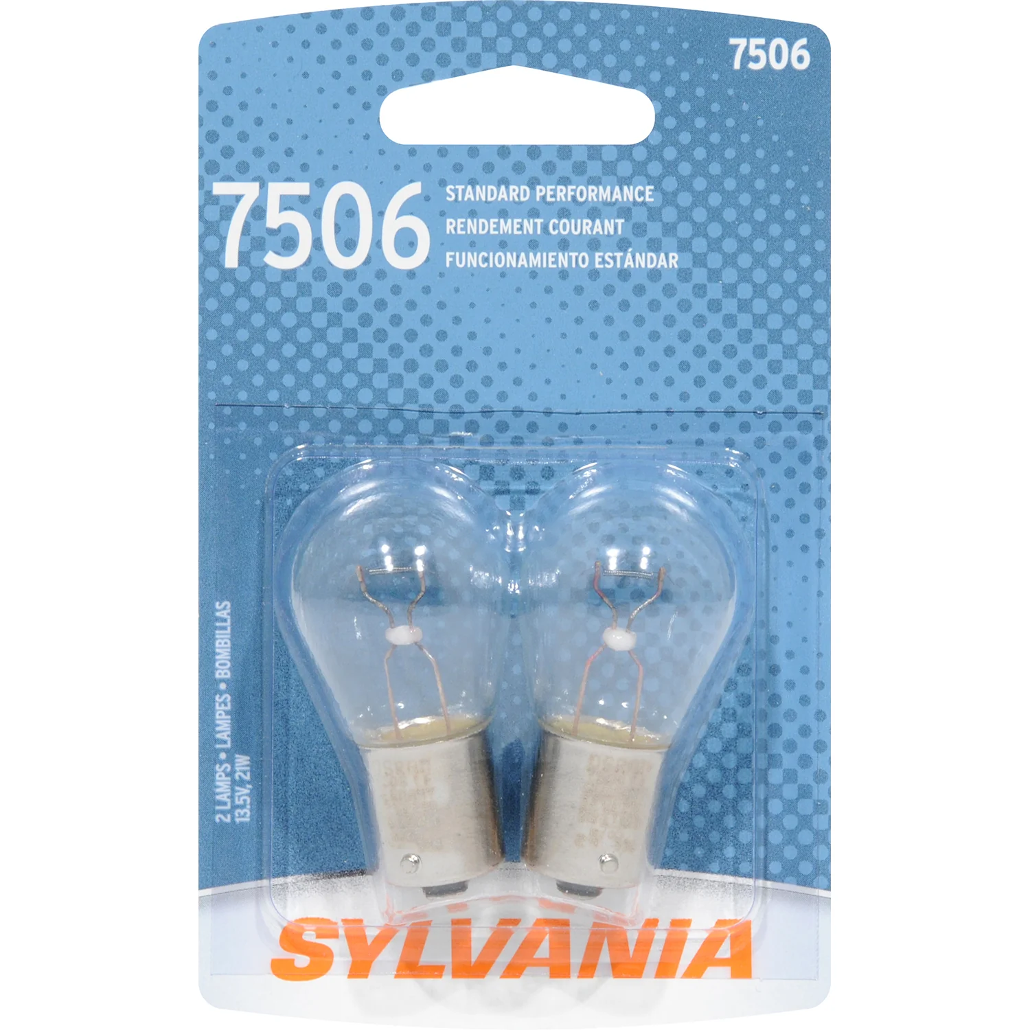 2-PK SYLVANIA 7506 Standard Automotive Light Bulb