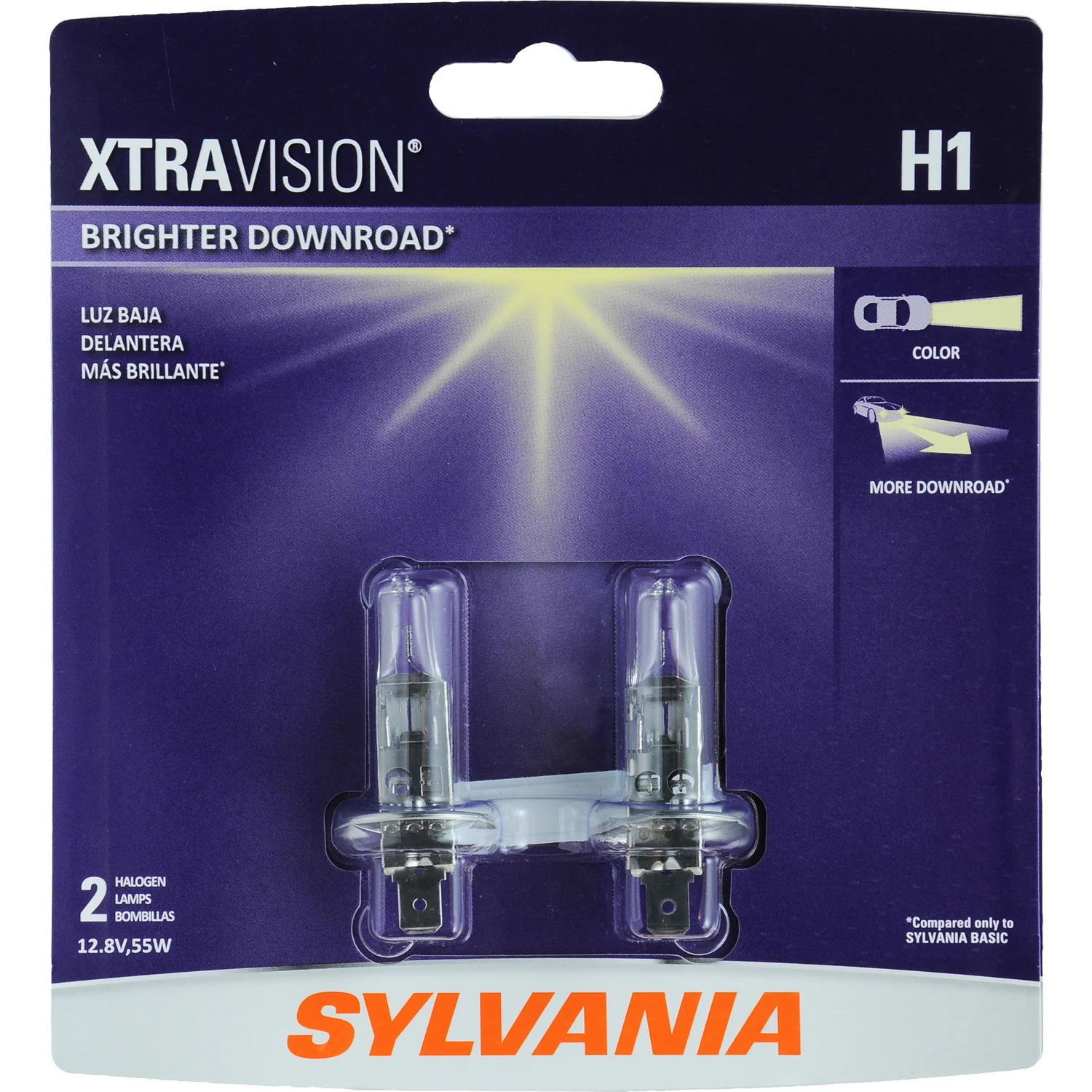 2-PK SYLVANIA H1 XtraVision Headlight Automotive Bulb