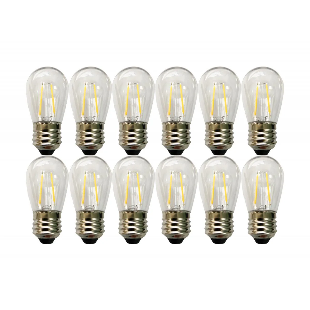 24Ft Outdoor LED String Lights 12W S14 Warm White Bulb w/ 12 Bulbs - Image 2