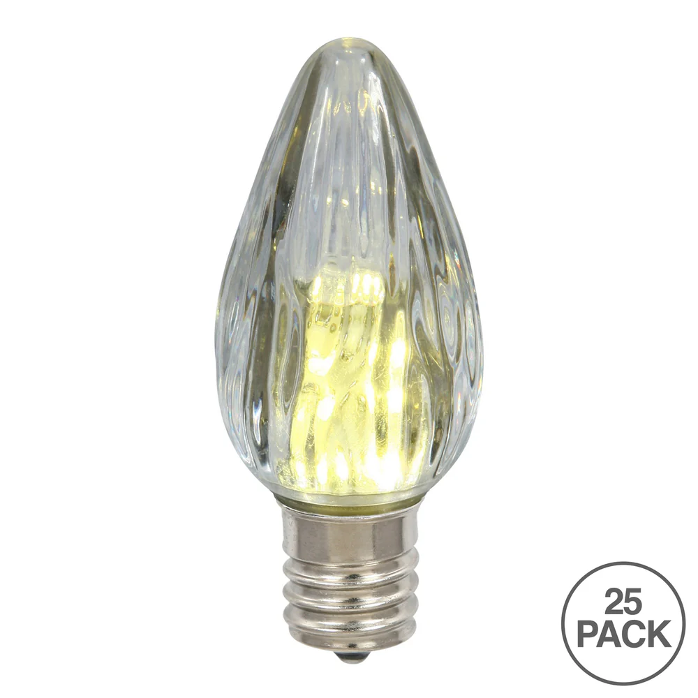 25 Pack - 0.96W F15 Warm White Plastic Led Flame Replacement Christmas Light Bulb - Image 2