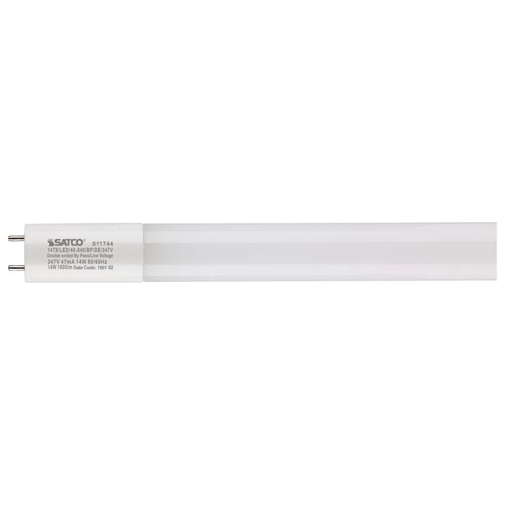 25Pk - 14W 48-in LED T8 4000K 347V G13 Type B Ballast Bypass Double Ended Wiring - Image 2