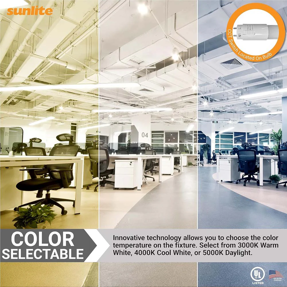 25Pk - Sunlite 12.5w 4-FT LED T8 Glass Tube Bulb CCT Tunable G13 Base 120-277V - Image 5