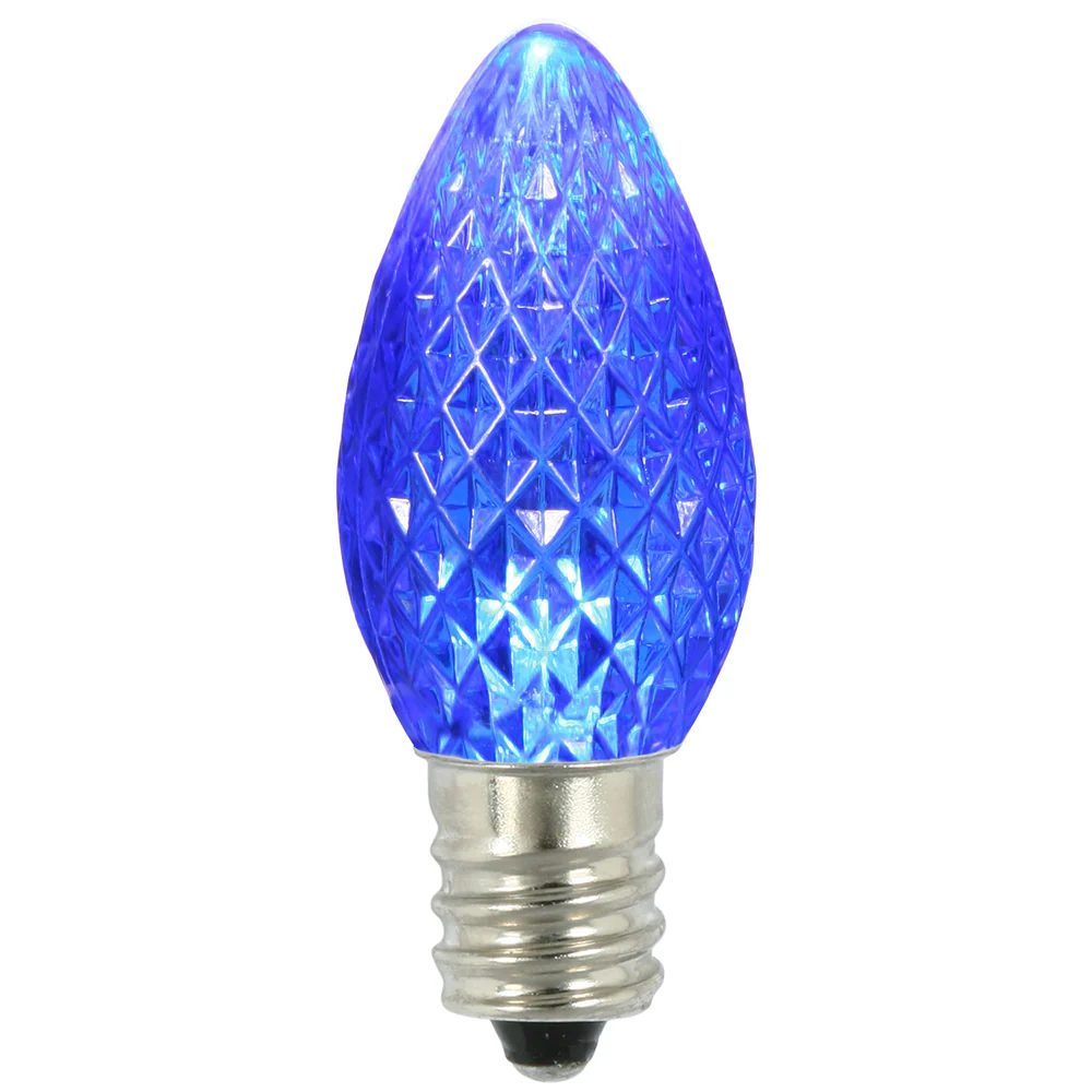 25PK - Vickerman 0.96W C7 Faceted LED Blue Bulb