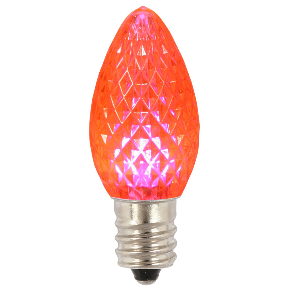 25PK - Vickerman 0.96W C7 Faceted LED Pink Bulb