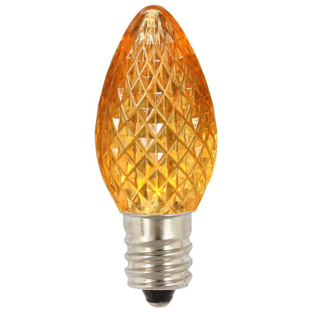 25PK - Vickerman 0.96W C7 Faceted LED Yellow Bulb