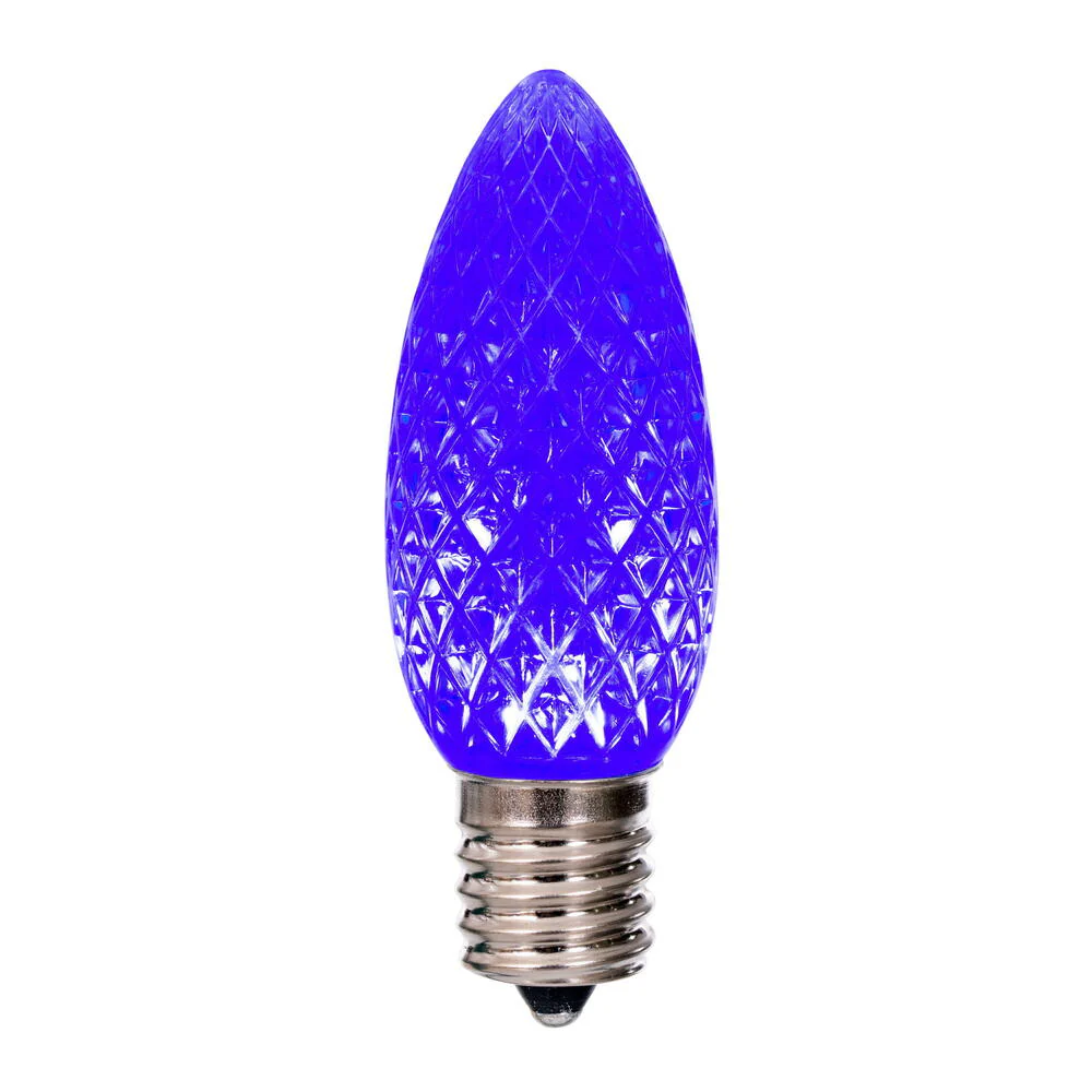 25PK - Vickerman 0.96W C9 Faceted LED Blue Bulb