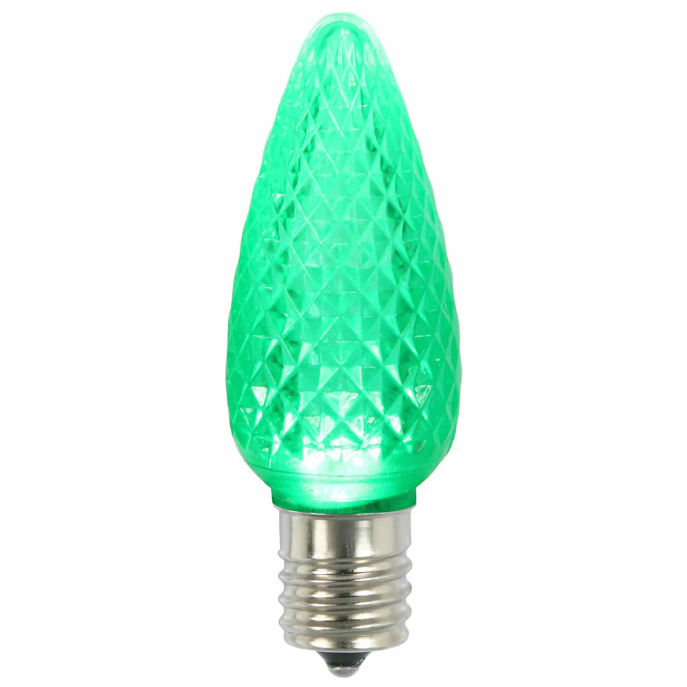 25PK - Vickerman 0.96W C9 Faceted LED Green Bulb