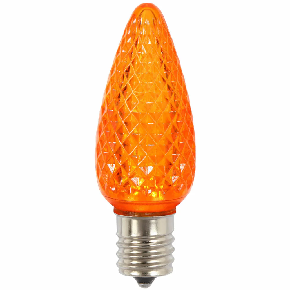 25PK - Vickerman 0.96W C9 Faceted LED Orange Bulb