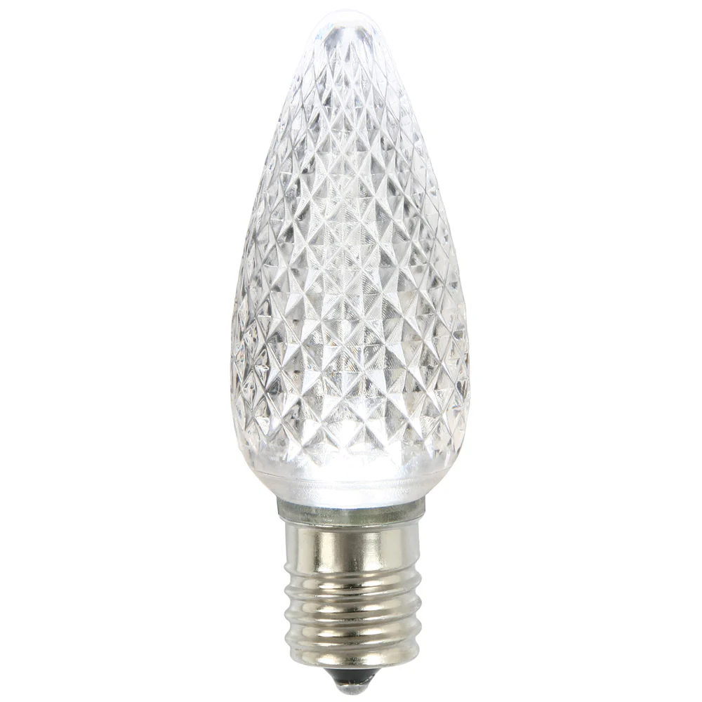 25PK - Vickerman 0.96W C9 Faceted LED Pure White Bulb