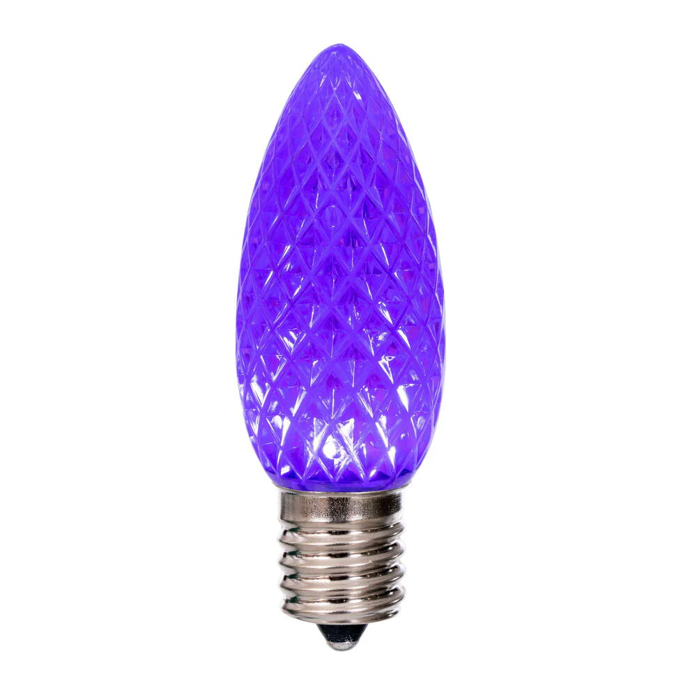 25PK - Vickerman 0.96W C9 Faceted LED Purple Bulb