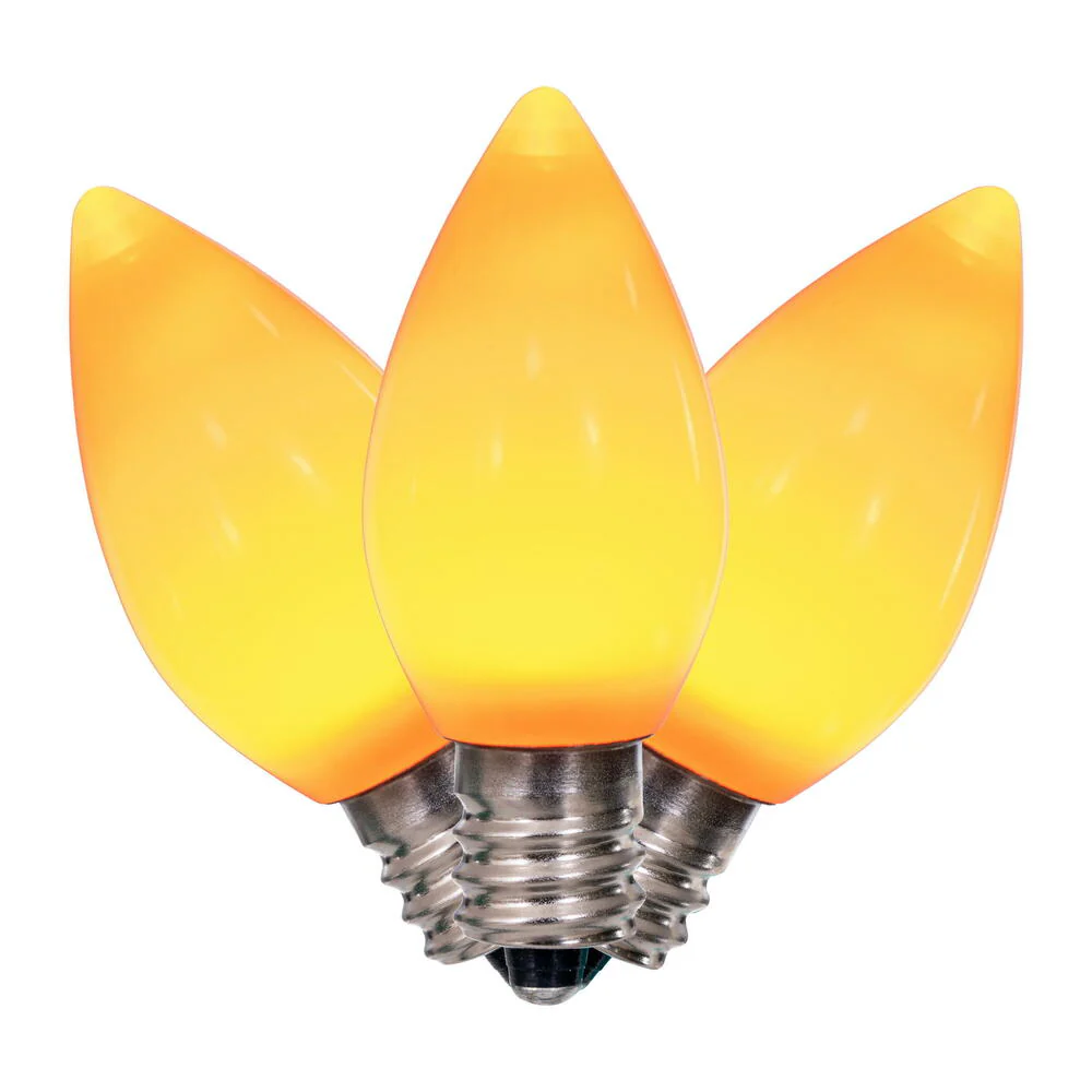 25Pk - Vickerman .6W C7 Ceramic LED 3 diodes Orange Light Bulb 120v - Image 2