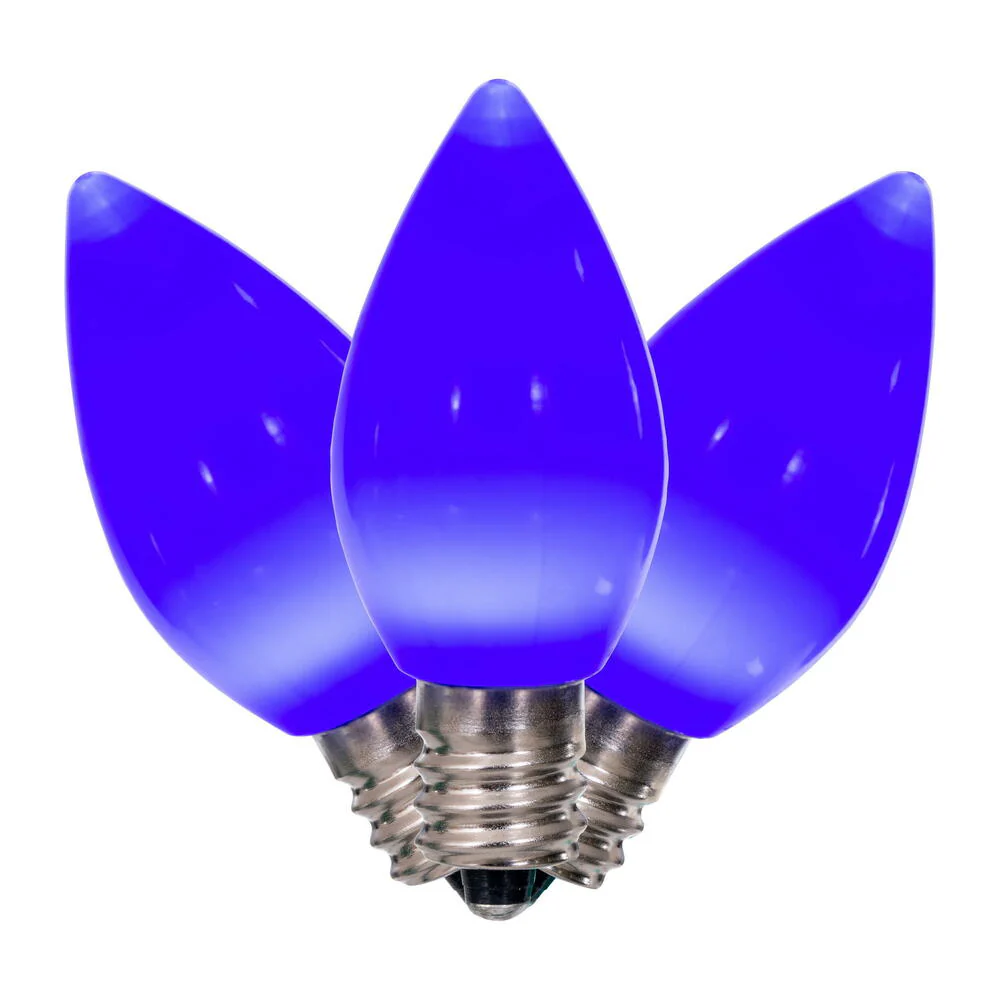 25Pk - Vickerman .6W C7 Ceramic LED Blue Twinkle Light Bulb 120v - Image 2