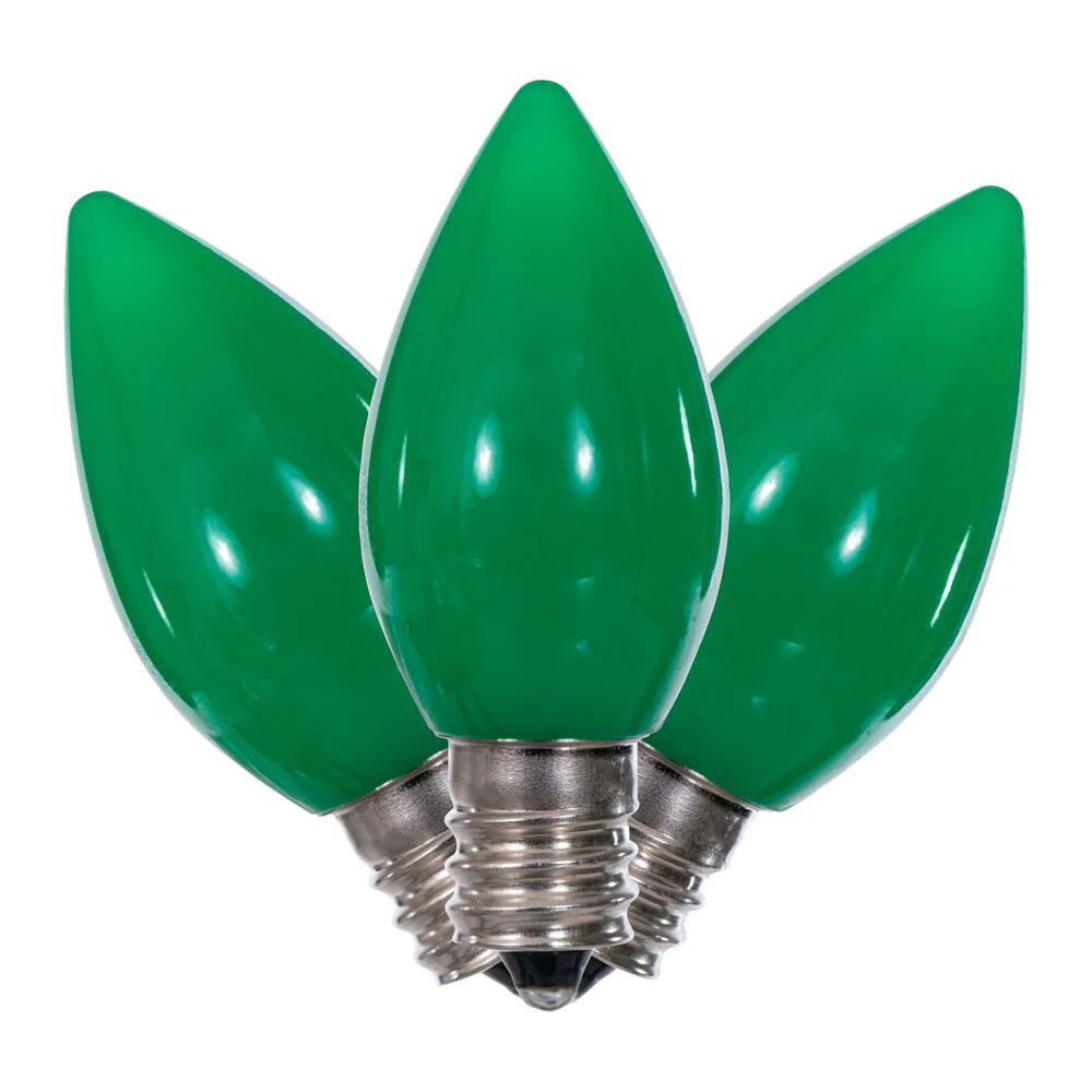 25Pk - Vickerman .6W C7 Ceramic LED Green 3 diodes Light Bulb 120v - Image 4
