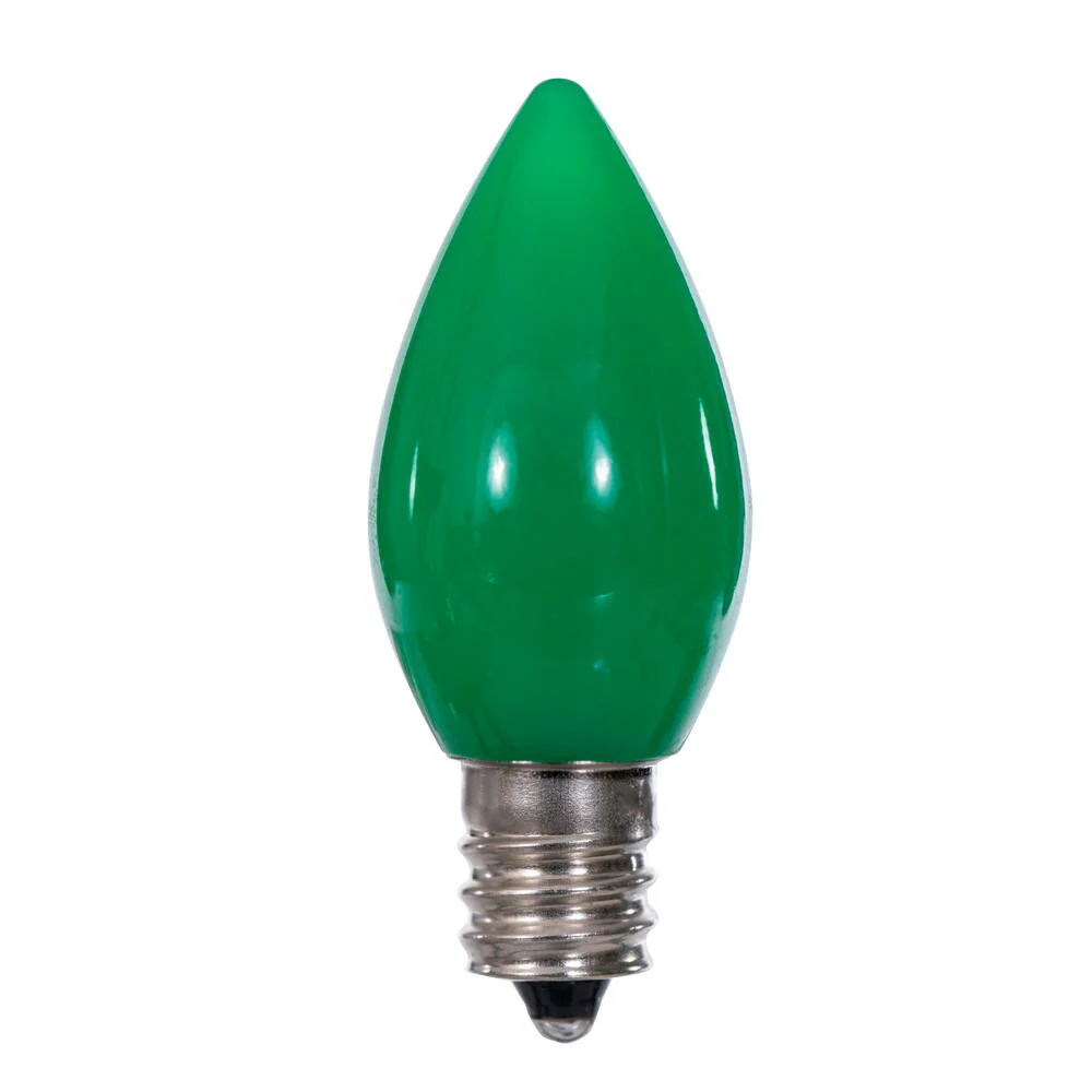 25Pk - Vickerman .6W C7 Ceramic LED Green Twinkle Light Bulb 120v - Image 3