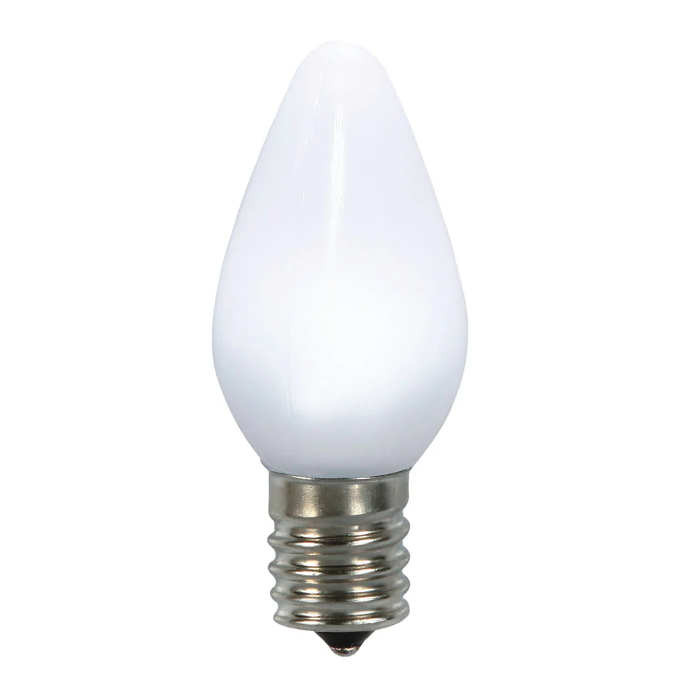 25Pk - Vickerman .6W C7 Ceramic LED Pure White Light Bulb 120v