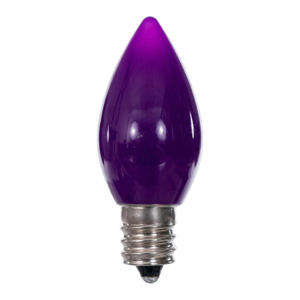 25Pk - Vickerman .6W C7 Ceramic LED Purple Twinkle Light Bulb 120v - Image 3